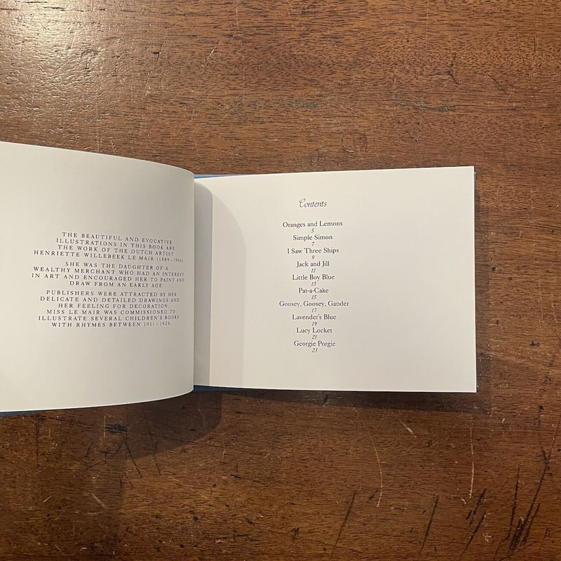 Little Blue Rhyme Book」H. Willebeek Le Mair（ウィ