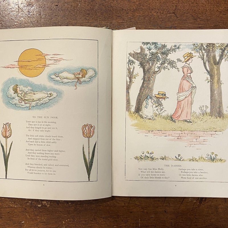 初版？ MARIGOLD GARDEN ケイト・グリーナウェイ 木版絵本＋復刻版 Marigold Garden（1920年頃）」Kate Greenaway（ケイト・グリー