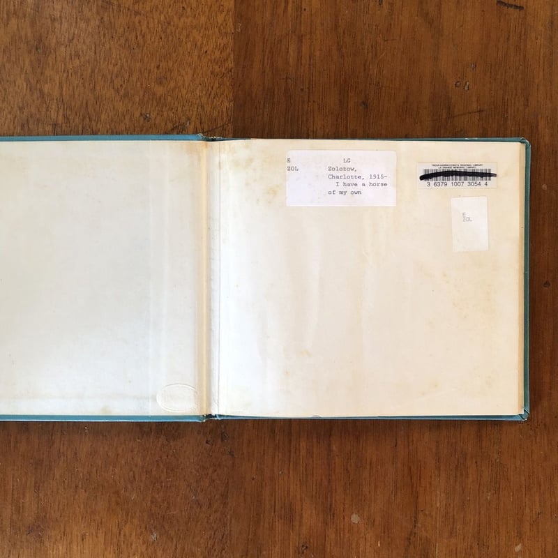 I HAVE A HORSE OF MY OWN」Charlotte Zolotow（シャー