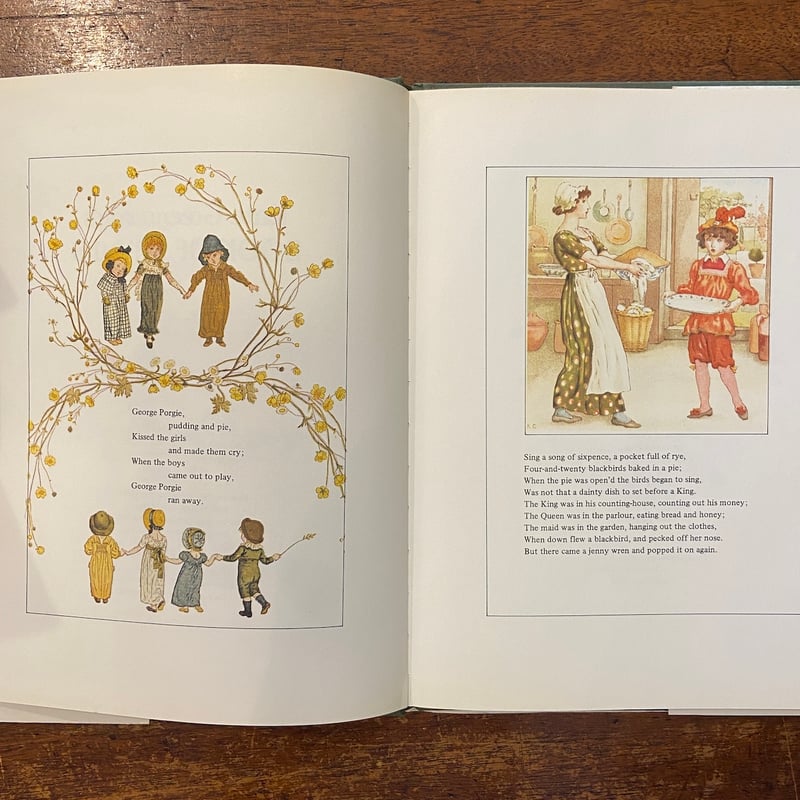 NO.418 稀少 古書　アンティーク洋書 絵本　ケイト グリーナウェイ 童謡 Kate Greenaway's Book of Rhymes」Kate Greenaway