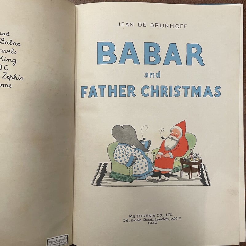 BABAR AND FATHER CHRISTMAS（1944年2刷）」Jean de Br
