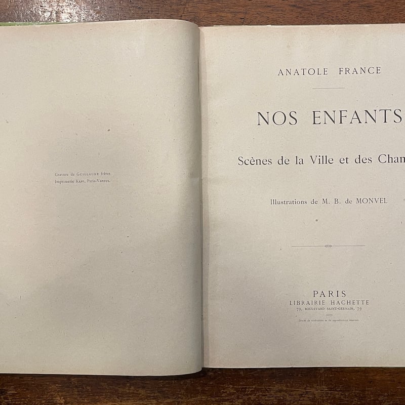 NOS ENFANTS（1930年頃／リトグラフ刷）」Anatole France（アナトー