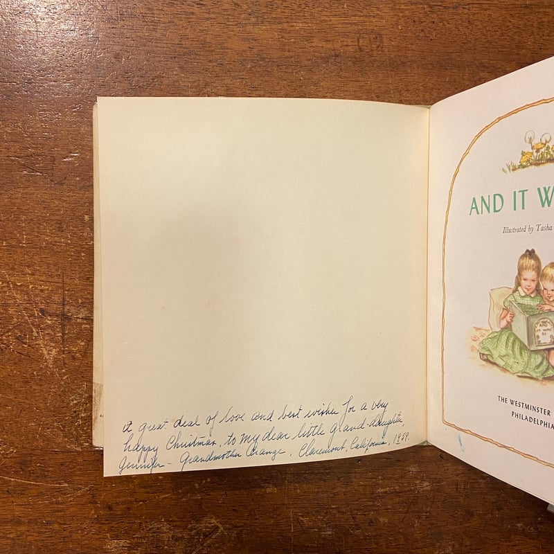 And It Was So（1958年1刷）」Tasha Tudor（ターシャ