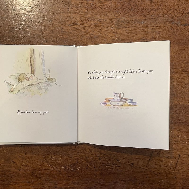 ターシャ テューダー　直筆サイン入り イラスト　　額装　猫と女の子 A TALE FOR EASTER」Tasha Tudor（ターシャ・テューダー