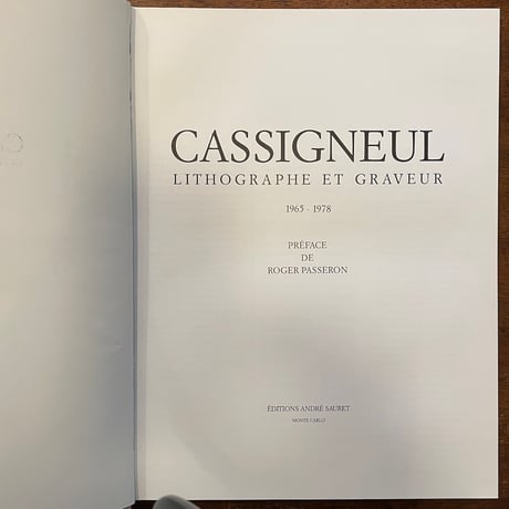 「CASSIGNEUL：Lithographe et graveur」
