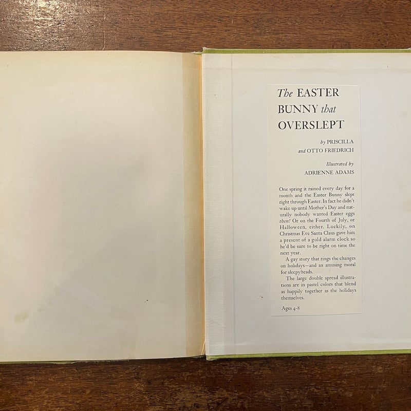 THE EASTER BUNNY THAT OVERSLEPT（旧版／1958年4刷）」Pr
