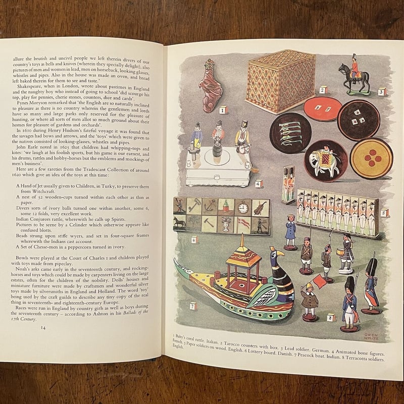 A Book of Toys by Gwen White アンティーク本イラスト Antique TOYS and their Background」Gwen White |