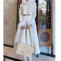 女優キルティングスカート【ウエストゴム&中綿で楽で暖かい】