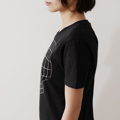 妄想マッピングＴシャツ/ Illusion grid/ Black
