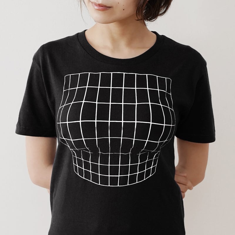 妄想マッピングTシャツ/ Illusion grid/ Black | ekōD Works