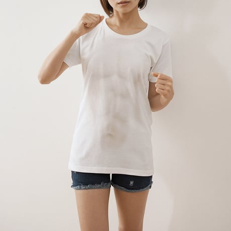 うっすらと筋肉が見える妄想マッピングＴシャツ