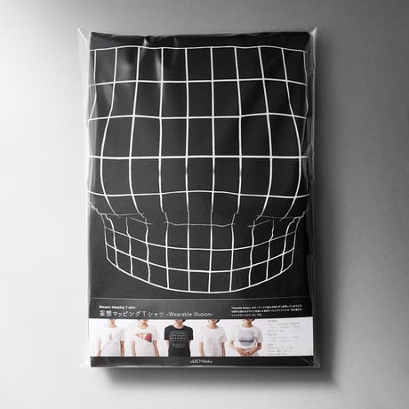 妄想マッピングＴシャツ/ Illusion grid/ Black