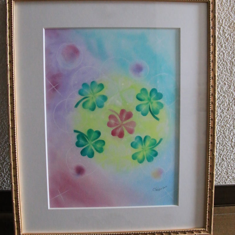 パステル画「happy flower」