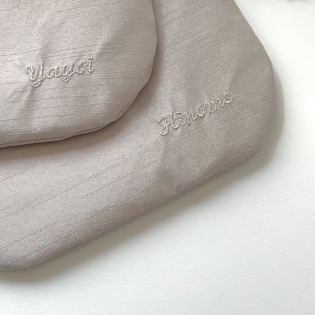 2wayDrawstring bag　Msize  pearl gray / pink beige