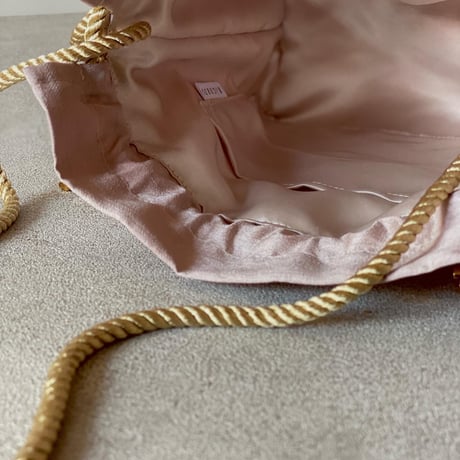 2wayDrawstring bag　Msize  pearl gray / pink beige