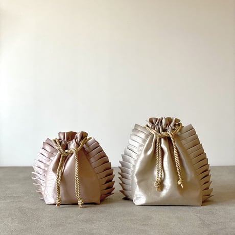 2wayDrawstring bag　Msize  pearl gray / pink beige