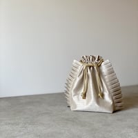 2wayDrawstring bag　Lsize  pearl gray / pink beige