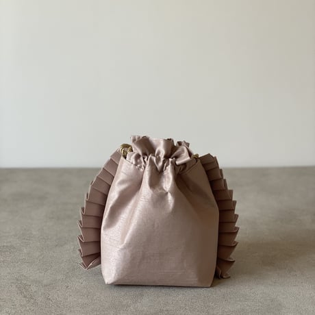 2wayDrawstring bag　Msize  pearl gray / pink beige