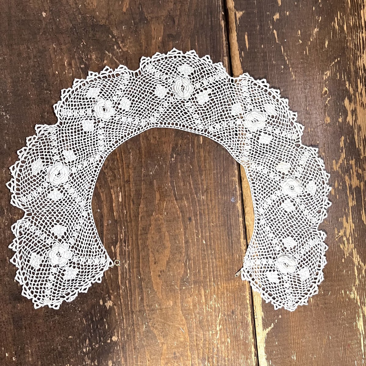 1880年代 フランス アイリッシュクロシェレース つけ襟 ビッグカラー