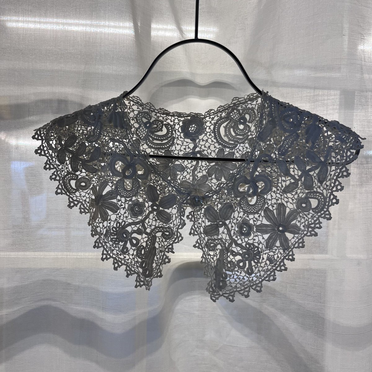 1880年代 フランス アイリッシュクロシェレース つけ襟 ビッグカラー 1880年代 フランス アイリッシュクロシェレース つけ襟 ビッグカラー