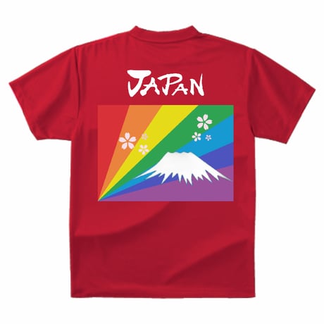 GAY GAMES Team JAPANTシャツ レインボー桜富士