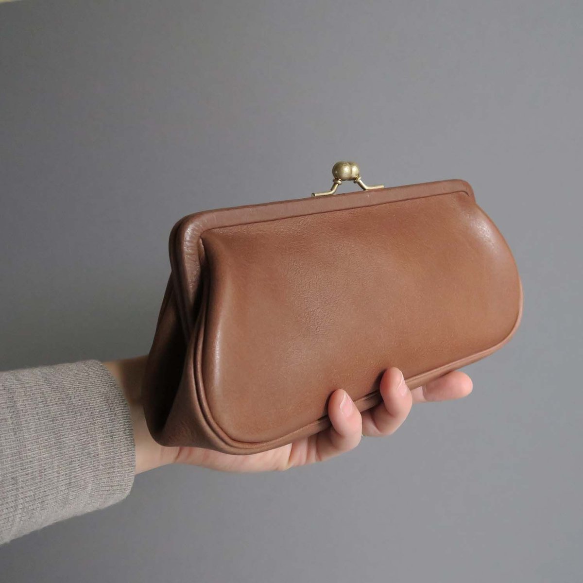 plain gama long wallet (antique brown) | yammart
