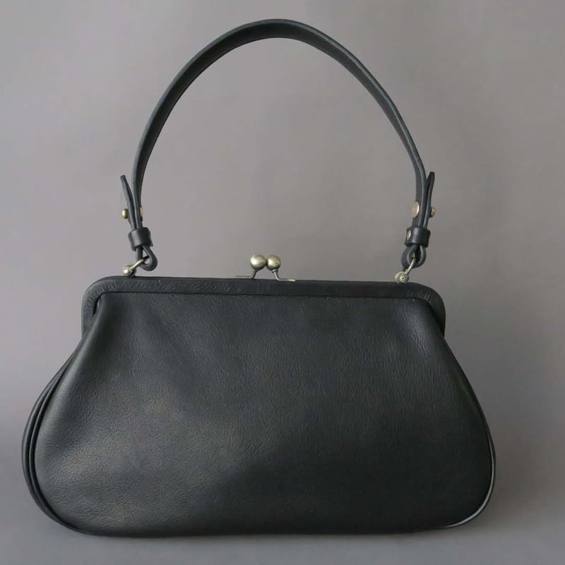 plain gama hand bag-round (black) | yammart