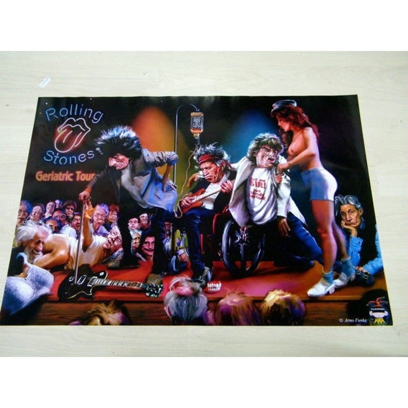 アニメ ローリングストーンズ 珍ポスター【ラミネート加工フィルム付