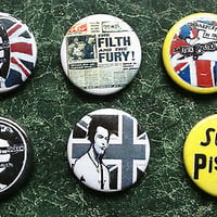 セックス・ピストルズ　缶バッジ【6点セット】Made in England