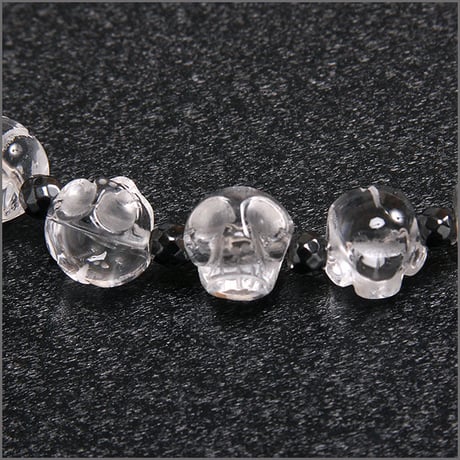 CRYSTAL SKULL WALLET CHAIN／クリスタルスカル ウォレットチェーン／天然石水晶鎖[白髑髏]　ACCESSORIES OF SKULL／スカルアクセサリー　KOBUSHI