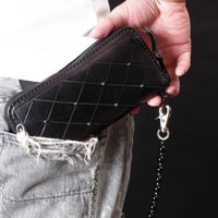 SILVER STUDS BLACK LEATHER WALLETシルバースタッズ黒革財布（栃木レザー財布）　KOBUSHI BRAND／拳BRAND／コブシブランド／こぶしぶらんど