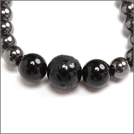 MAGNETIC HEMATITE ROSARY OF BLACK DORAGON／マグネットブラックドラゴンブレスレット／天然石磁気ヘマタイト数珠黒龍　KOBUSHI BRAND／コブシブランド
