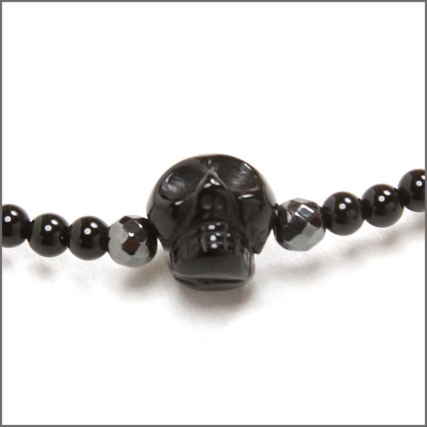 ONYX SKULL NECKLACE／オニキススカル ネックレス／天然石オニキス