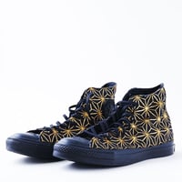 【別注】 CONVERSE ALL STAR（BLACK MONOCHROME/GOLD） REMAKE 麻紋/HEMP CREST×CROCODILE CUSTOM　KOBUSHI BRAND／拳b