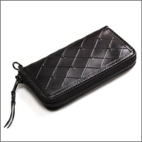 BLACK STUDS BLACK LEATHER WALLET／ブラックスタッズ黒革財布（栃木レザー財布）　KOBUSHI BRAND／拳BRAND／コブシブランド／こぶしぶらんど