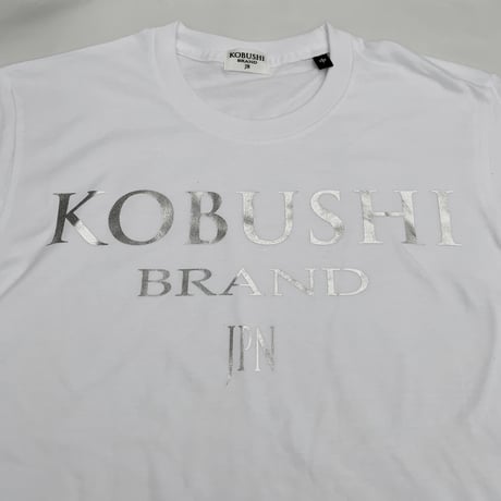 【定番】JPN LOGO T-SHIRT（WHITE/SILVER） 日本拳印Tシャツ　白×白金　ジェイピーエヌロゴ　KOBUSHI BRAND／コブシブランド