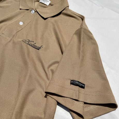 ドライ鹿の子ポロシャツ（拳印ガンメタ刺繍）／KOBUSHI GUNMETAL EMBROIDERY LOGO  POLO SHIRT