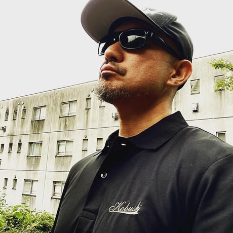 ドライ鹿の子ポロシャツ（拳印ガンメタ刺繍）／KOBUSHI GUNMETAL EMBROIDERY LOGO  POLO SHIRT