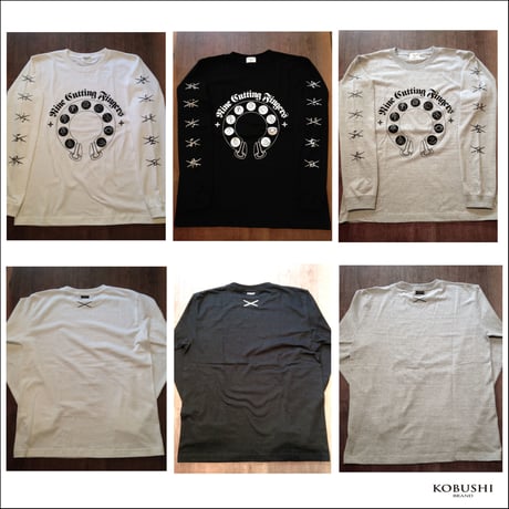 9CUTTING FINGERS L/S T-SHIRT 九字印ロングTシャツ　WAGARA 和柄 NINJYA 忍者 厄除け KOBUSHI BRAND /拳BRAND /コブシブランド