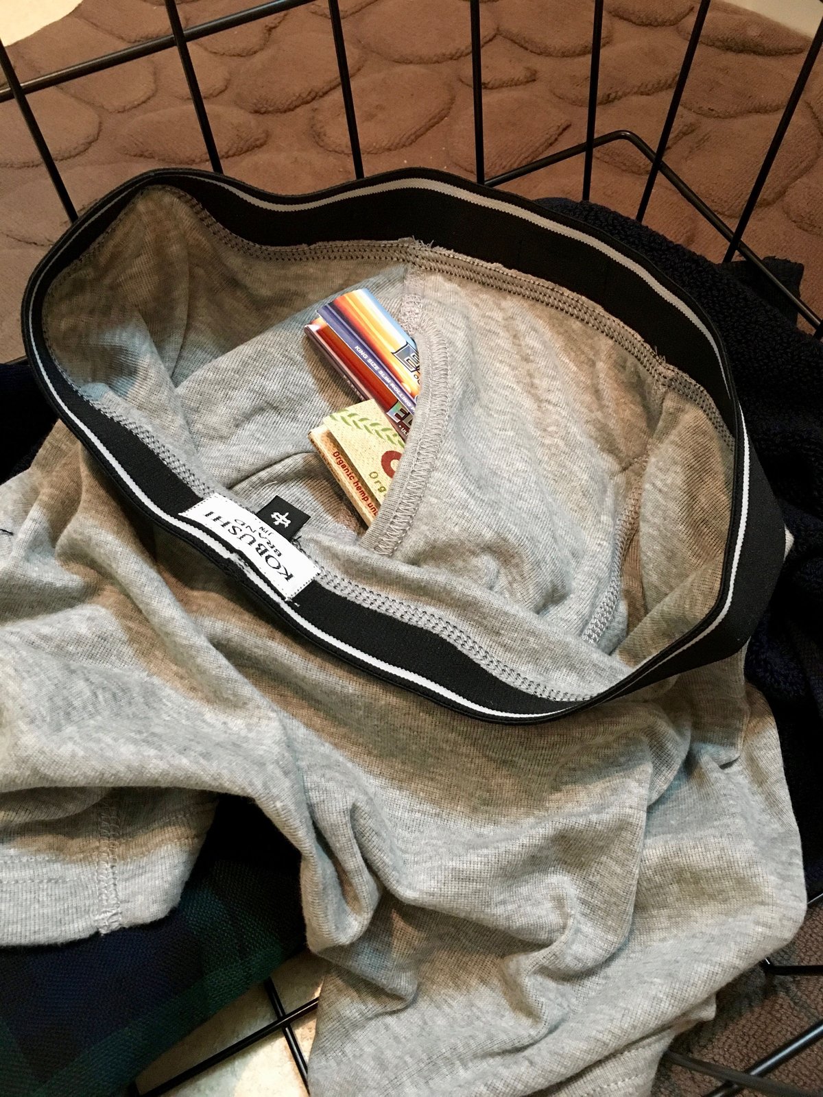 MEN`S BOXER SHORTS BLACK&GRAY（男性用 下着 忍び袋仕様 ボクサ