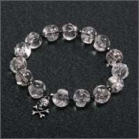 CRYSTAL ROSARY OF SKULL／クリスタルスカルブレスレット／天然石水晶数珠[白髑髏]　SKULL ACCESSORIES／スカルアクセサリー　KOBUSHI BRAND