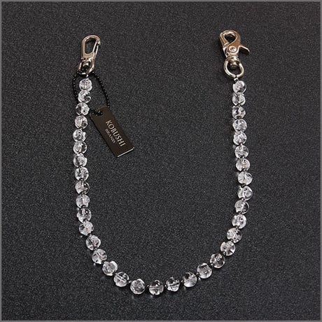CRYSTAL SKULL WALLET CHAIN／クリスタルスカル ウォレットチェーン／天然石水晶鎖[白髑髏]　ACCESSORIES OF SKULL／スカルアクセサリー　KOBUSHI