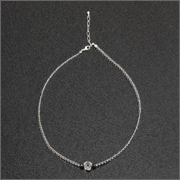 A.O.I ART OF INSPIRATIONクラウンスカルネックレス　桜井着 CRYSTAL SKULL NECKLACE／クリスタルスカル ネックレス／天然石水晶