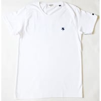 KIBAMUSHA EMBROIDERY TEE／鬼馬武者刺繍Tシャツ／KOBUSHI BRAND／コブシブランド（WHITE/NAVYネイビー刺繍)