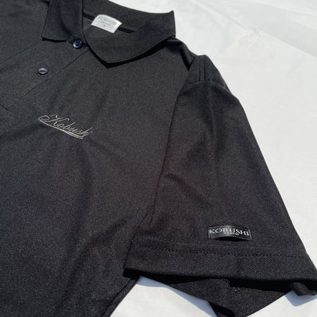 ドライ鹿の子ポロシャツ（拳印ガンメタ刺繍）／KOBUSHI GUNMETAL EMBROIDERY LOGO  POLO SHIRT