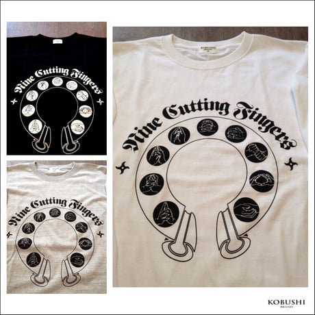 9CUTTING FINGERS L/S T-SHIRT 九字印ロングTシャツ　WAGARA 和柄 NINJYA 忍者 厄除け KOBUSHI BRAND /拳BRAND /コブシブランド