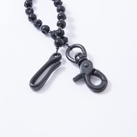 CRYSTAL SKULL WALLET CHAIN／クリスタルスカル ウォレットチェーン／天然石水晶鎖[白髑髏]　ACCESSORIES OF SKULL／スカルアクセサリー　KOBUSHI
