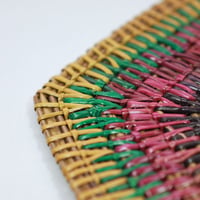 C638 ニト・多色ティーマット　縦27 x 横36.5 cm