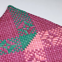 C654-655 模様入りバニーグプレイスマット(ピンク・緑)　縦32 x 横42 cm