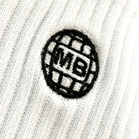 MOTO-BUNKA - Classic Logo  Quarter Socks White